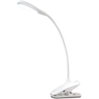 Lámpara Pinza- Lámpara Lectura 3W- 20 LEDs Flexo Pinza LED (Carga USB- Uso Inalámbrico con Batería- Control Táctil- 3…
